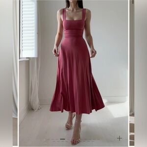 AYM Audrey Midi Dress - Mauve Pink, Size S